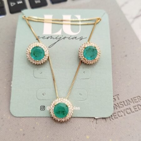 conj.o redondo crav. verde turmalina