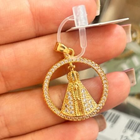 M.O N.Sra. manto cristal em mandala vazada com zirc. crav. média