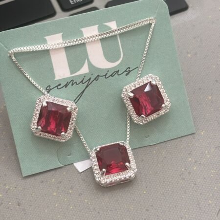 Conj.P quadrado rubi